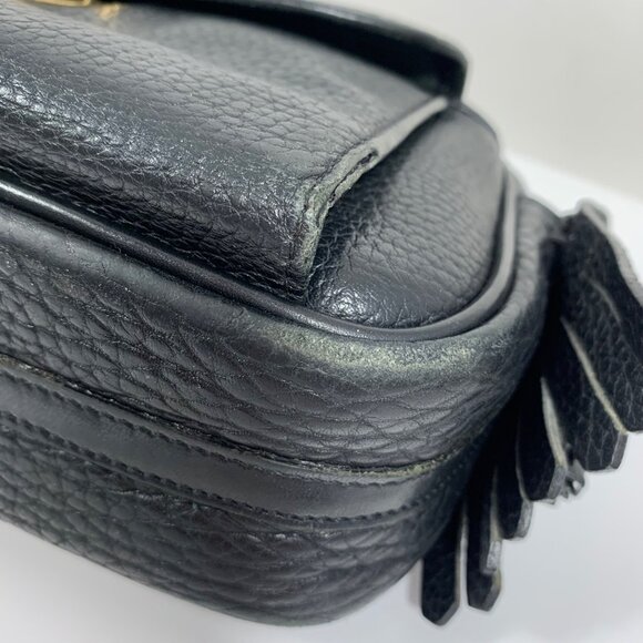 VTG Dooney And Bourke AWL Black On Black Kiltie Travel Shoulder Crossbody Bag - Picture 11 of 14